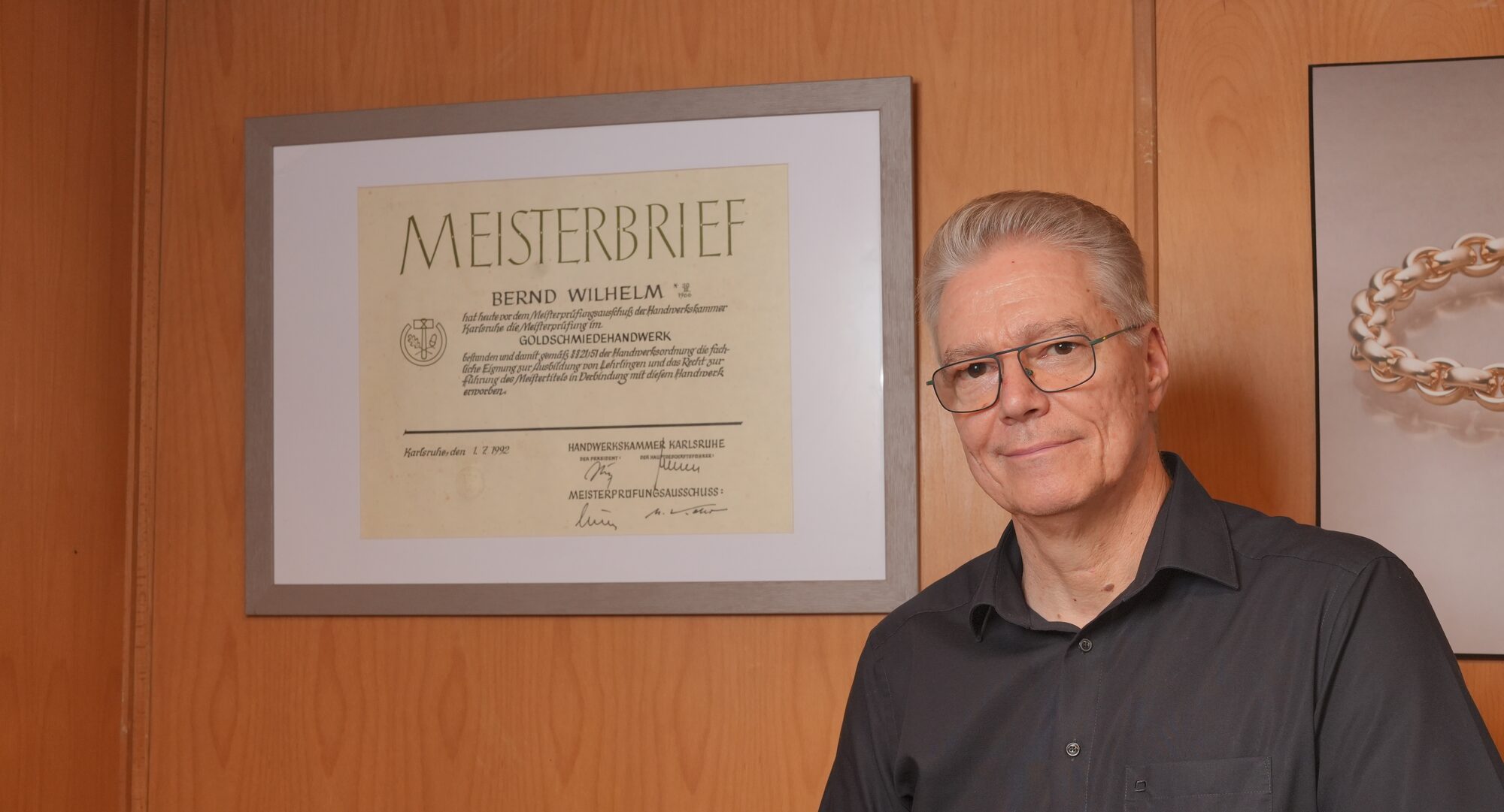 Bernd Wilhelm with his Meisterbrief